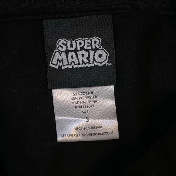 Nintendo Super Mario 2021 Fifth Sun RN 111847 Black Hoodie Size Small - Picture 4 of 6